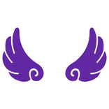 ♡ Cute Flared Sticker Angel Wings in Dark Purple