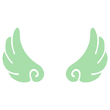 ♡ Cute Flared Sticker Angel Wings in Green