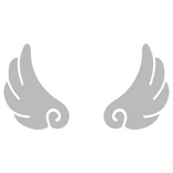 ♡ Cute Flared Sticker Angel Wings in Grey