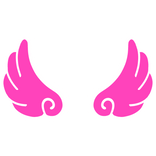 ♡ Cute Flared Sticker Angel Wings in Hot Pink