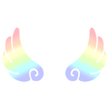 ♡ Cute Flared Sticker Angel Wings in Light Rainbow
