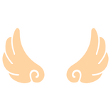 ♡ Cute Flared Sticker Angel Wings in Orange