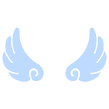 ♡ Cute Flared Sticker Angel Wings in Pastel Blue