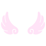 ♡ Cute Flared Sticker Angel Wings in Pastel Pink