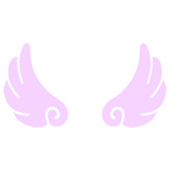 ♡ Cute Flared Sticker Angel Wings in Pastel Purple