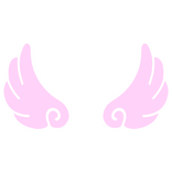 ♡ Cute Flared Sticker Angel Wings in Pink