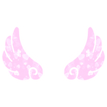 ♡ Cute Flared Sticker Angel Wings in Pink Hearts