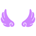 ♡ Cute Flared Sticker Angel Wings in Purple