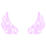 ♡ Cute Flared Sticker Angel Wings in Purple Hearts