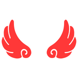 ♡ Cute Flared Sticker Angel Wings in Red