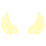 ♡ Cute Flared Sticker Angel Wings in Yellow