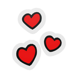 cute floating hearts