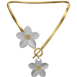 Cute Flowers Necklace Gold Preppy Summer