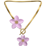 Cute Flowers Necklace Gold Preppy Summer