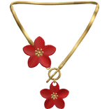 Cute Flowers Necklace Gold Preppy Summer