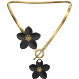 Cute Flowers Necklace Gold Preppy Summer