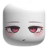 Cute Focused Face With Pink Eyes - White