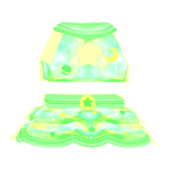 ♡ Cute Galactic Space Alien Dress Green Glowing
