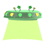 ♡Cute Galactic Space Alien Ufo Waist Green Glowing