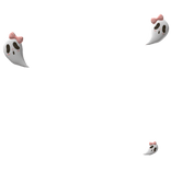 cute ghost with bow aura