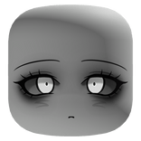 Cute Ghost Zombie Face With Glowing Eyes - Grey
