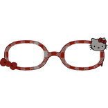 Cute Glasses Kitty Charm Kawaii Red