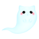 Cute Glowing Ghost Kitty Cat - Blue