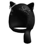 Cute Goth Cat Hood (Black)