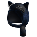 Cute Goth Cat Hood (Blue)