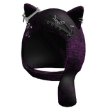 Cute Goth Cat Hood (Purple)