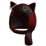 Cute Goth Cat Hood (Red)