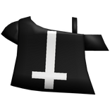 cute goth cross off shoulder shirt in black