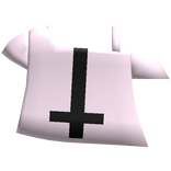 cute goth cross off shoulder shirt in pink