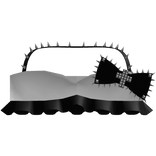 cute goth emo black & white spiked bow ruffled top