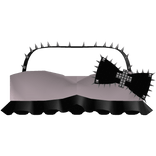 cute goth emo pink & black spiked bow ruffled top