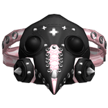 Cute Goth Plague Doctor Laced Up Mask Black Pink