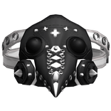 Cute Goth Plague Doctor Laced Up Mask Black White