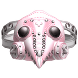 Cute Goth Plague Doctor Laced Up Mask Pink White