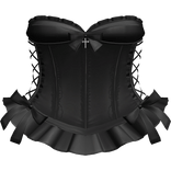 cute gothic lolita black corset ruffle dress