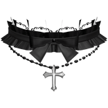 cute gothic lolita black cross bow choker