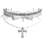 cute gothic lolita white cross bow choker