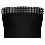 ♡ : cute gothic scene black studded shirt top