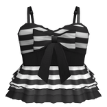 ୨୧ Cute Gothic Striped Big Bow Ruffle Dollette 3.0