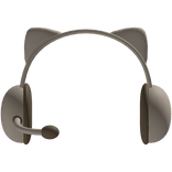 ♡ cute gray cat gaming headphones