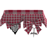 Cute Grunge Emo Skirt Plaid Bow Belt Bat Charm