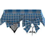 Cute Grunge Emo Skirt Plaid Bow Belt Bat Charm