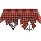 Cute Grunge Emo Skirt Plaid Bow Belt Bat Charm