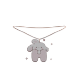 cute h pink bunny initial necklace 3.0