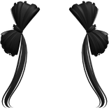 ♡ Cute Hair Bow Extensions (Black)