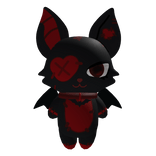 Cute Halloween Big Black & Red Evil Bat Plush